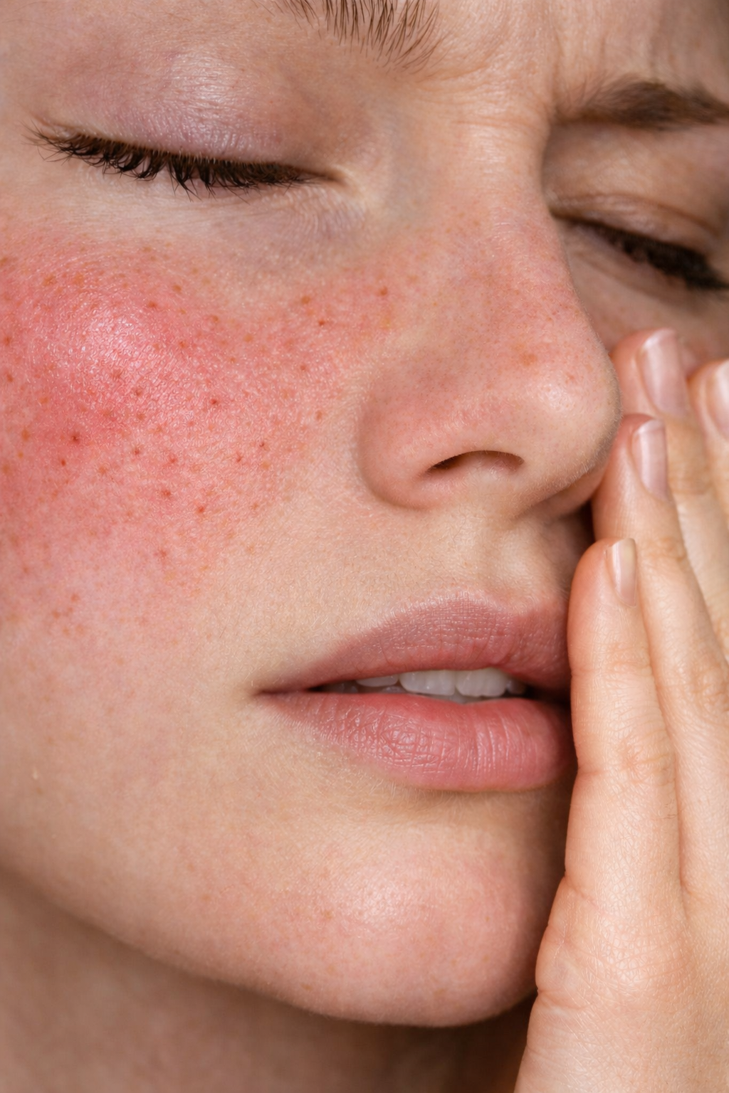 close up shot of irritated skin because of fragrance